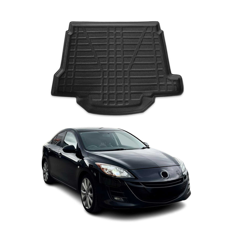 Tapis de Coffre pour Mazda 3 2009-2012 Berline en TPE Noir