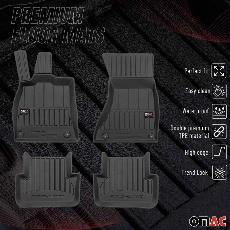 OMAC Tapis de sol caoutchouc pour Audi A4 B8 Berline Break Allroad 2007-2016