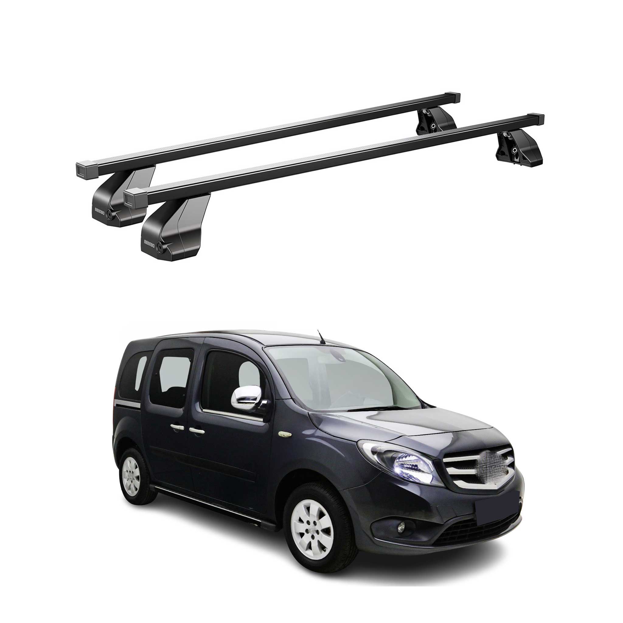 Barres Transversales Menabo pour Mercedes Citan W415 2012-2021 Noir