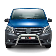 Pare-Buffle Avant Pour Mercedes Vito W447 2014-2019 Pre-FL Argent Acier Inoxy