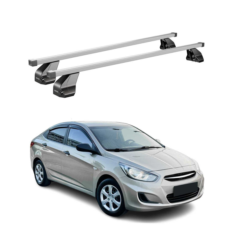 Barres de toit transversales pour Hyundai Accent IV HB 2011-2018 Acier Gris