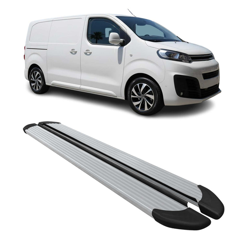 Marchepieds Latéraux pour Citroen Jumpy 2016-2025 Aluminium Argent L1 Court 2Pcs