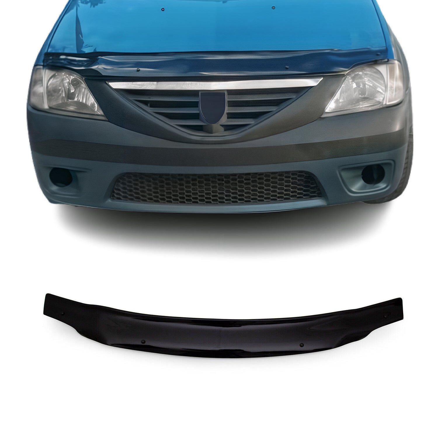 Deflecteurs d'air capot de voiture pour Dacia Logan 2005-2012 Acrylique Noir