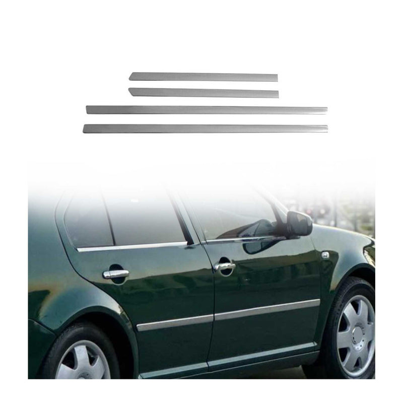 Baguettes de porte pour VW Bora Limo/Variant 1998-2005 en acier inox chrome