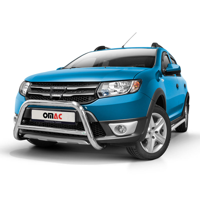 Pare-Buffle Avant Pour Dacia Sandero Stepway 2012-2016 en Acier Argent