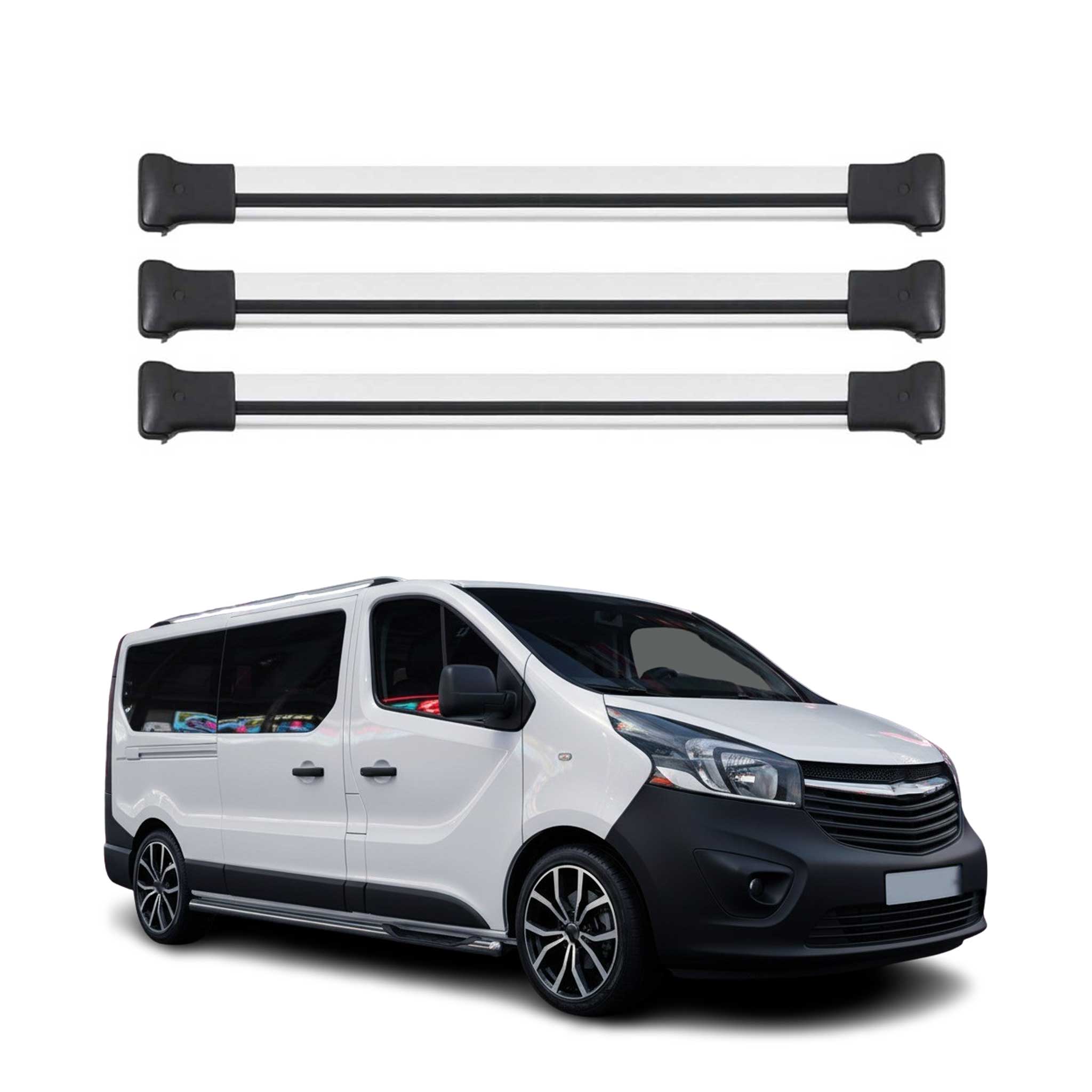 OMAC Barres de toit en aluminium pour Fiat Talento 2016-2020 Argent 3Pcs