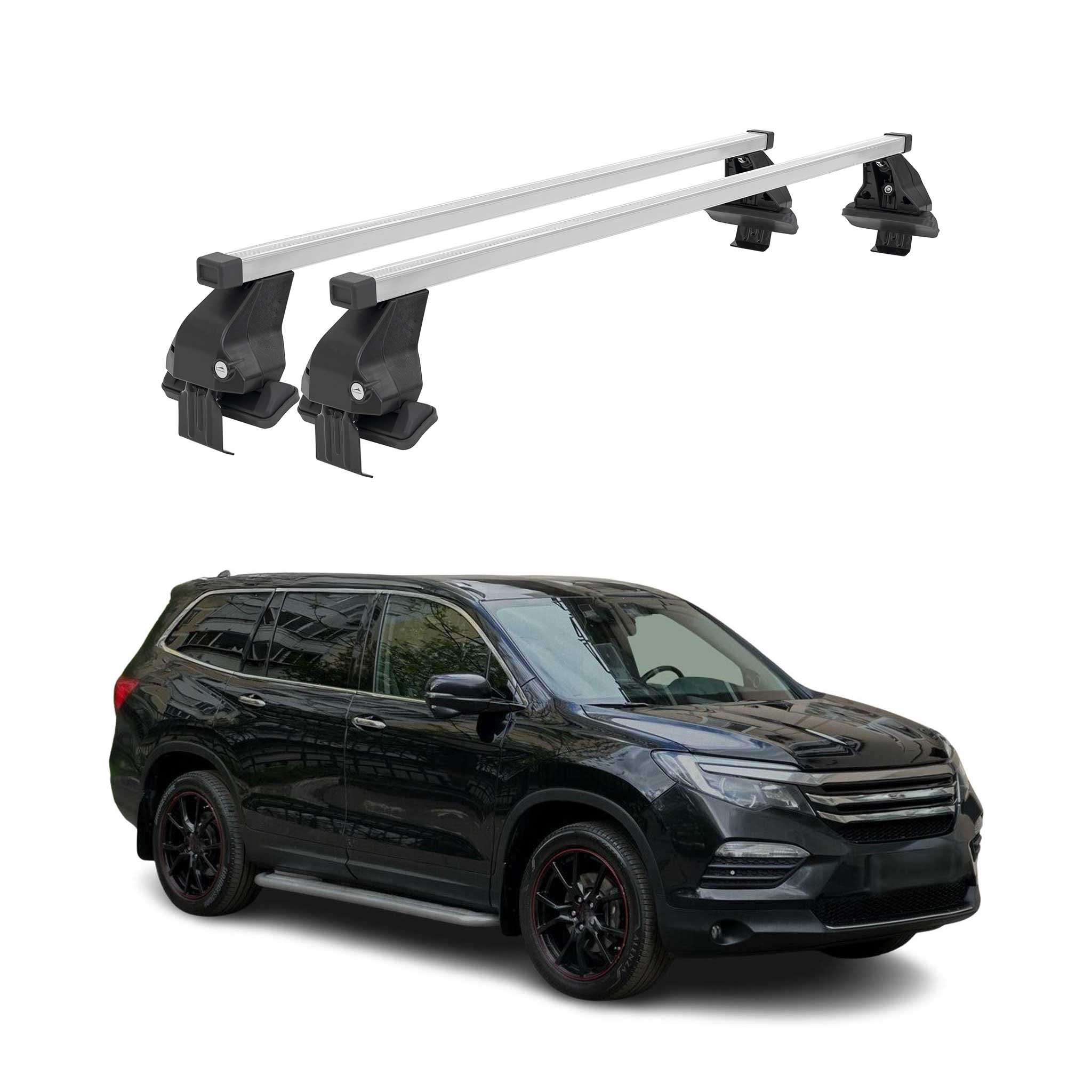 Barres de toit transversales pour Honda Pilot III 2016-2022 Acier Gris