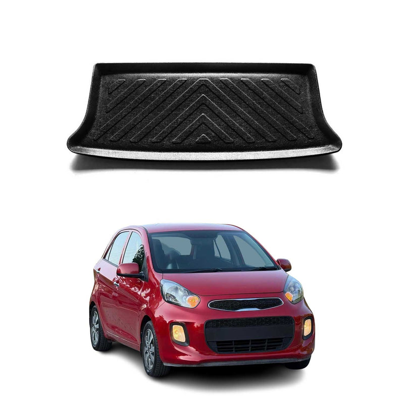 Tapis de Coffre pour Kia Picanto 2010-2022 HB en TPE Noir 1x
