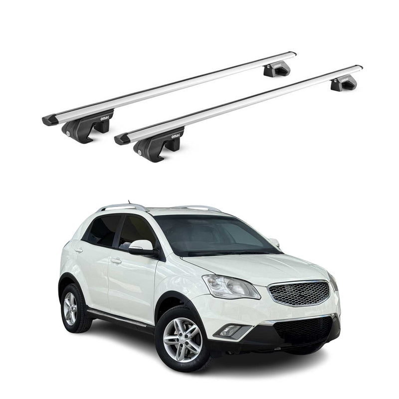 Barres de toit transversales pour Ssangyong Korando 2010-2019 Alu Gris 2x ABE