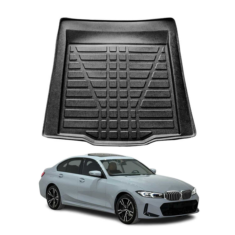 Tapis de coffre pour BMW Série 3 G20 / G80 Berline 2019-2025 caoutchouc Noir