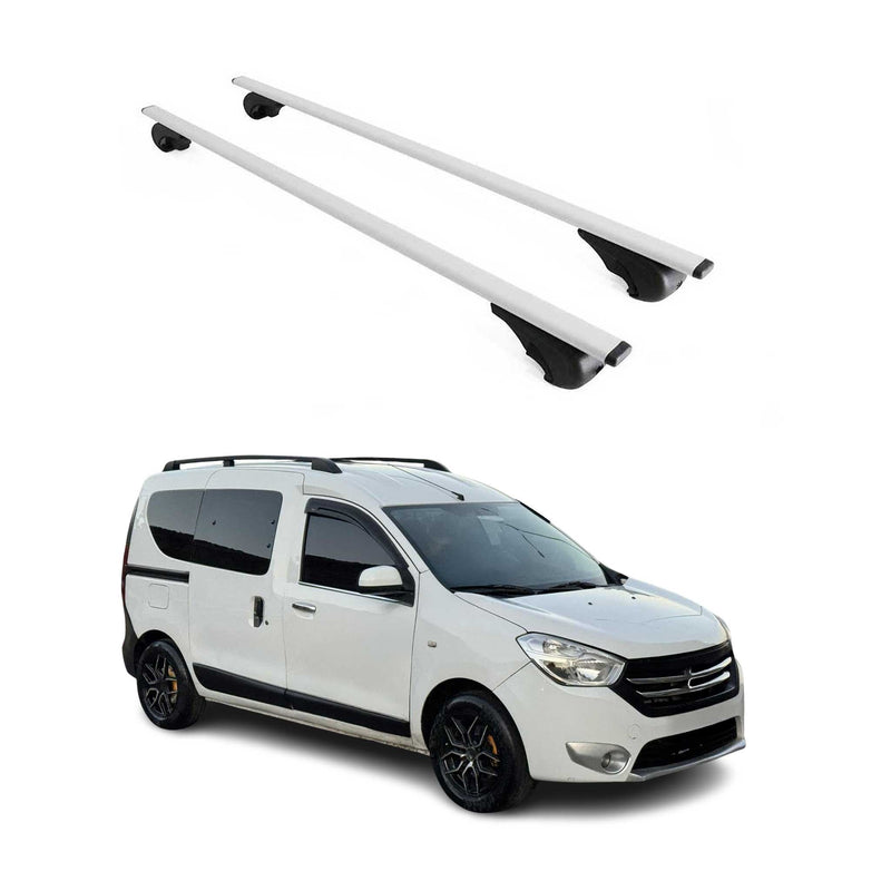 Barres de toit Transversales pour Dacia Dokker 2012-2021 Fer Argent