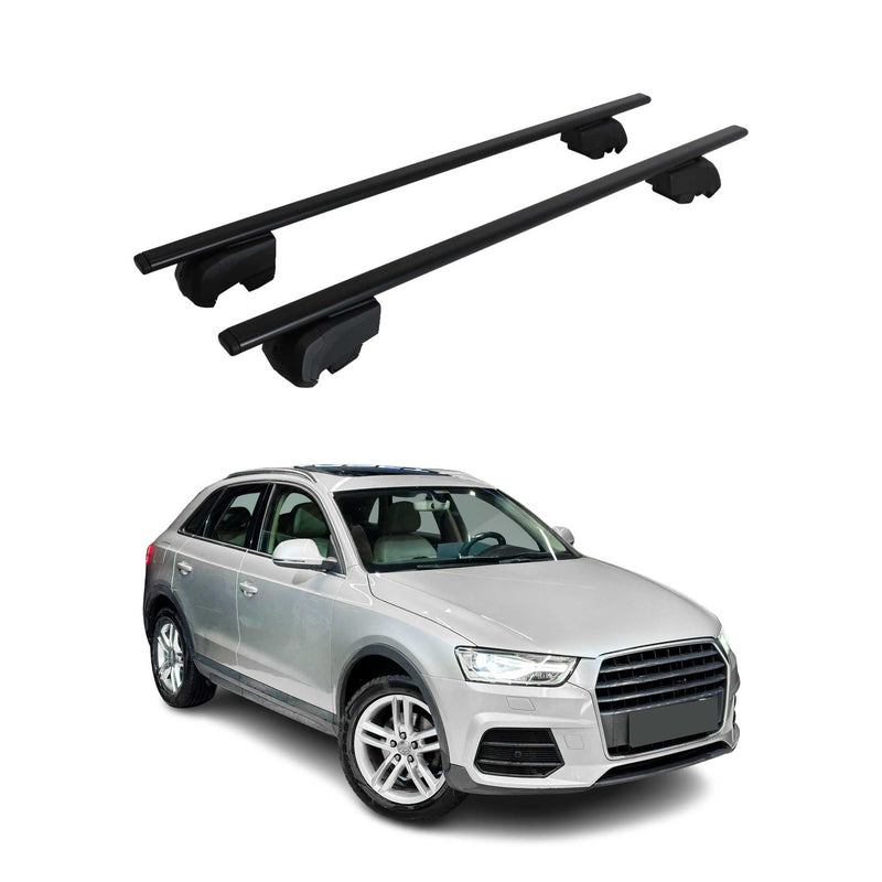 Barres de toit transversales pour Audi Q3 8U 2011-2018 Fer Noir 2Pcs