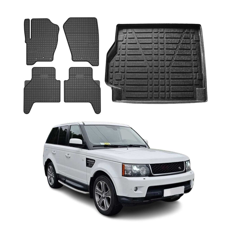 Kit Tapis de sol et coffre pour Range Rover Sport L320 2005-2013 TPE Noir