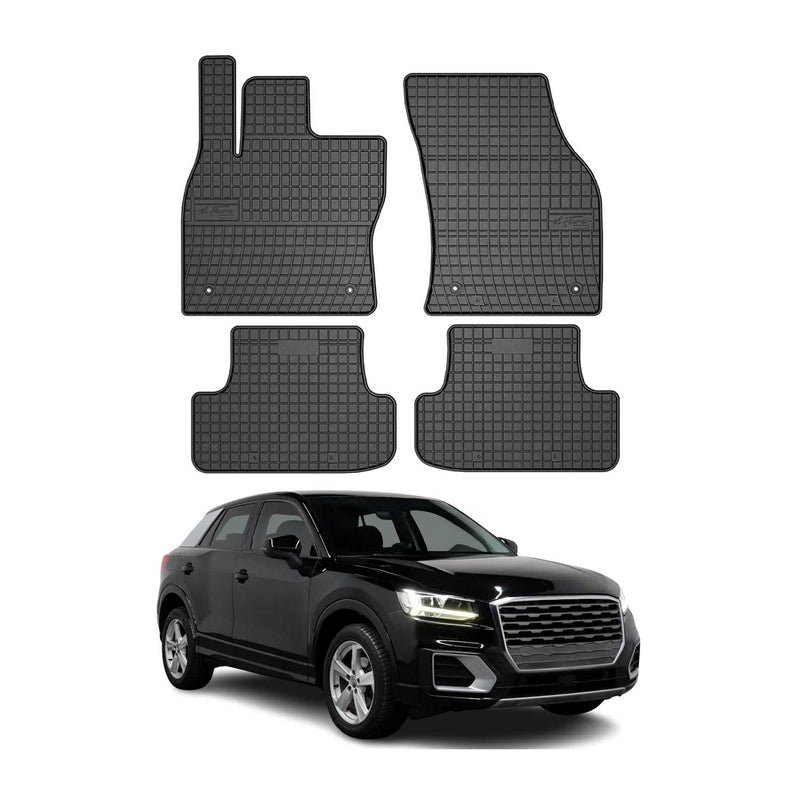 OMAC Tapis de sol pour Audi Q2 2017-2025 Noir en caoutchouc