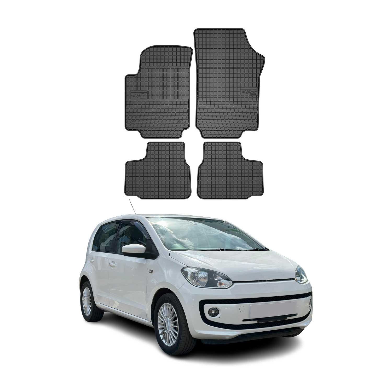 Tapis de Sol pour VW UP 2011-2023 Caoutchouc Noir