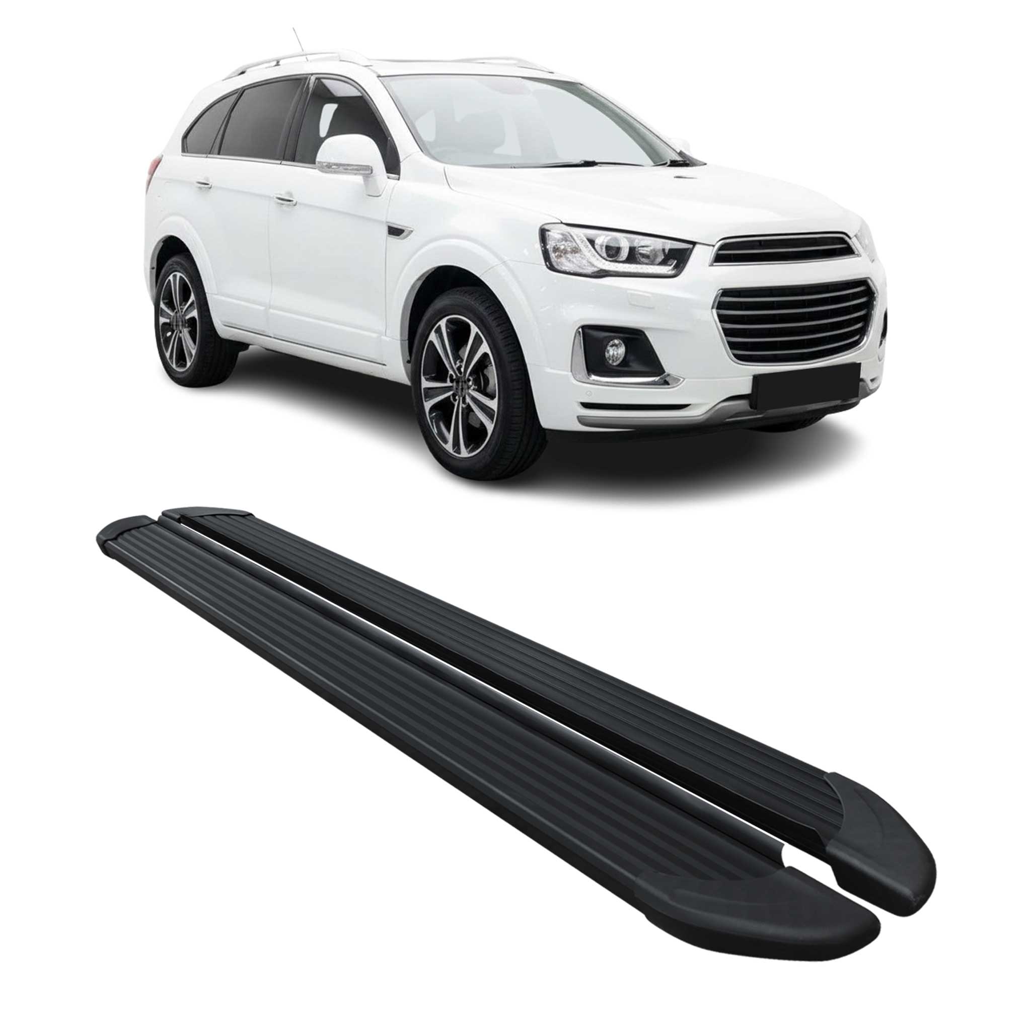 Marchepieds Latéraux pour Chevrolet Captiva 2019-2026 Noir Aluminium 2Pcs