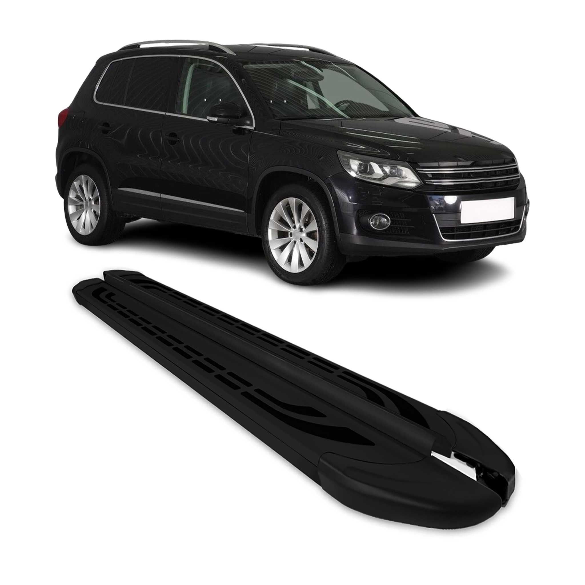 Marchepieds Latéraux pédale pour VW Tiguan 2007-2016 Aluminium Noir 2Pcs