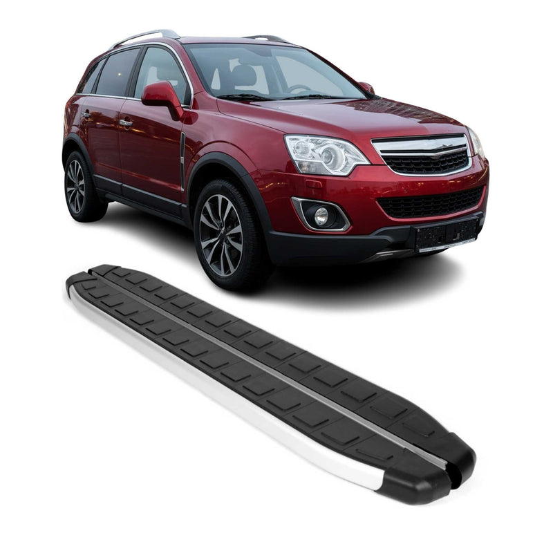 Marchepieds Latéraux pour Opel Antara 2016-2024 Aluminium Noir Gris 2Pcs