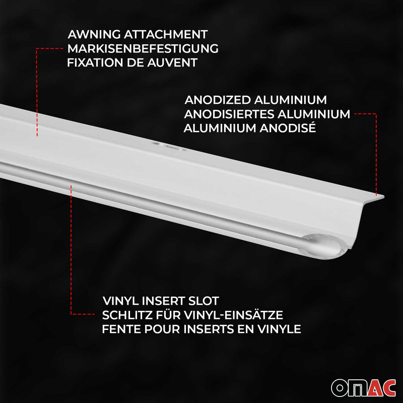 Rail d'auvent de tent extérieur de tent pour VW T5 T6 2003-2025 L2 Long Gris