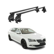 Barres Transversales Menabo pour Skoda Superb 2015-2019 Noir Omega