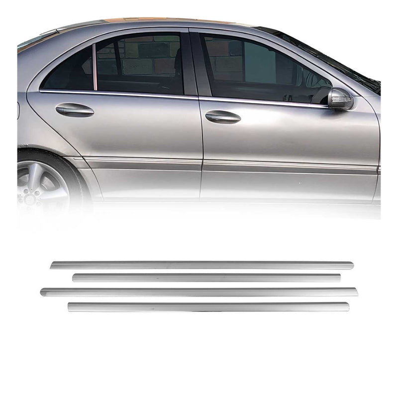 Garniture de Fenêtre pour Mercedes Classe C W203 Berline 2000-2007 Acier Inox 4x