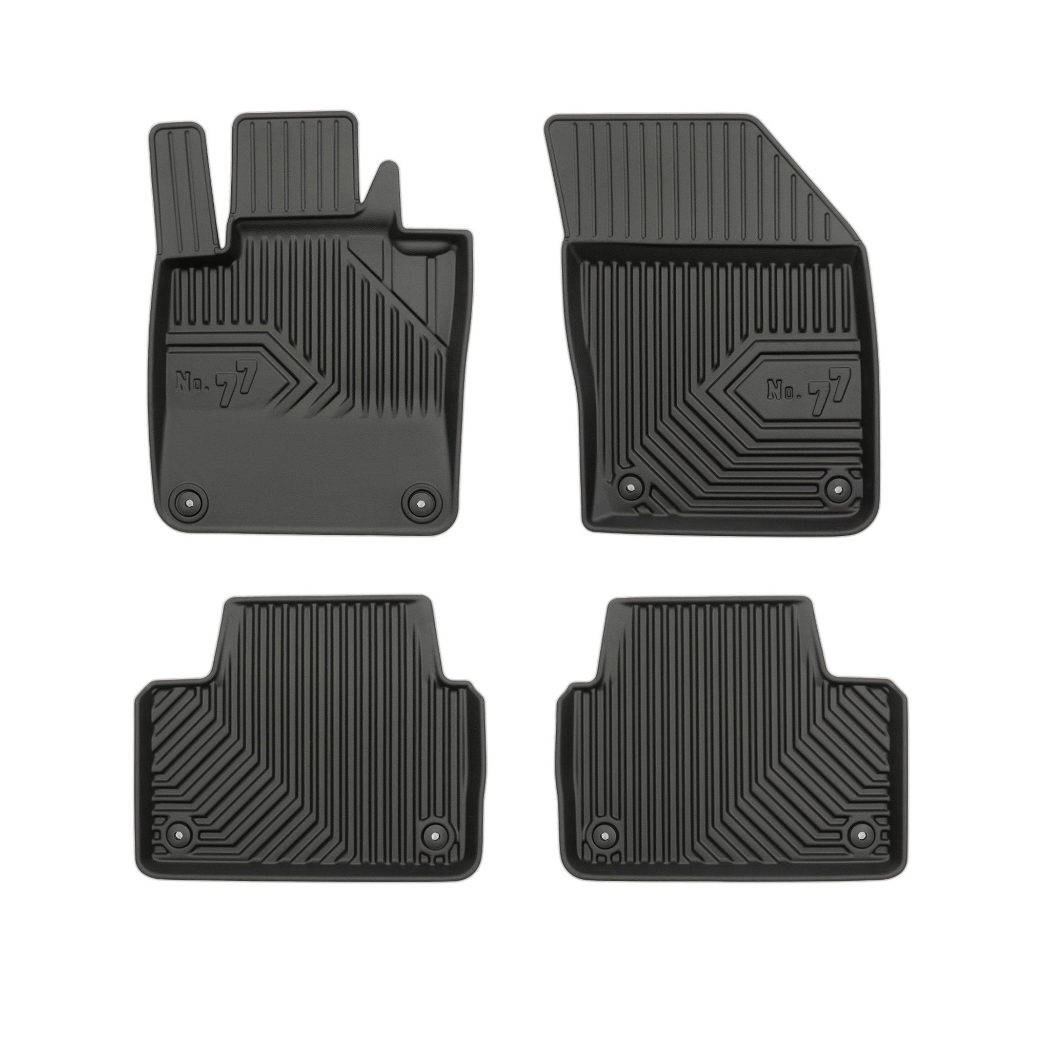 Tapis de sol No.77 pour Volvo S60 III 2019-2025 / V60 II 2019-2025 TPE Noir 4Pcs