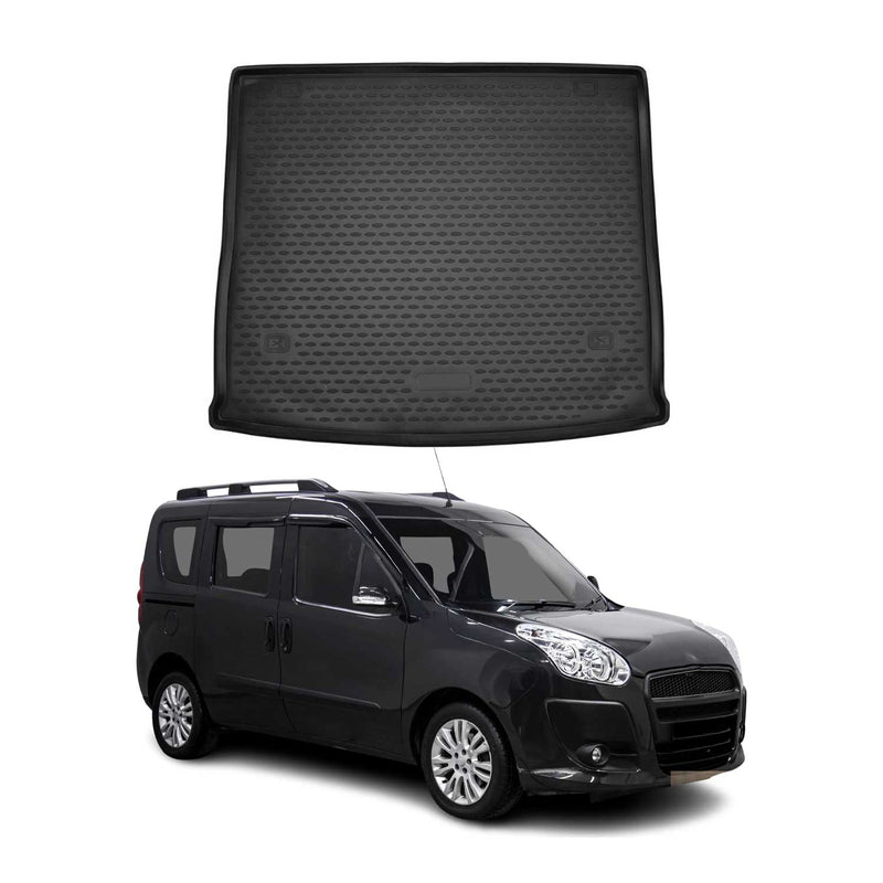 Tapis de Coffre pour Fiat Doblo 2015-2021 TPE Noir