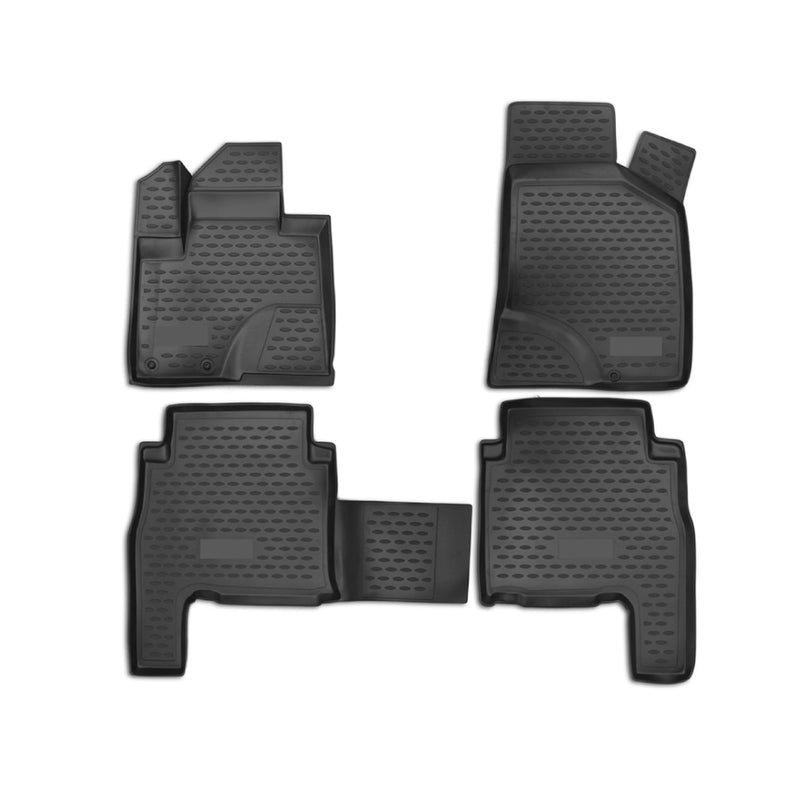 Tapis de sol pour Hyundai Santa Fe II 2006-2012 TPE en caoutchouc 3D Noir 4Pcs