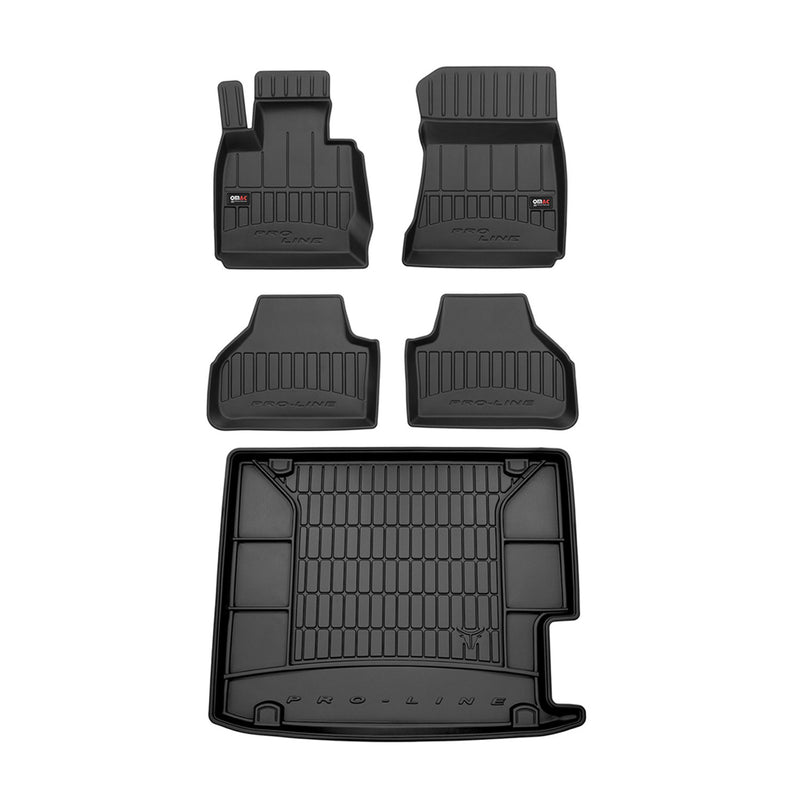 OMAC Kit Tapis de sol et coffre pour BMW X4 F26 2014-2018 Premium Noir