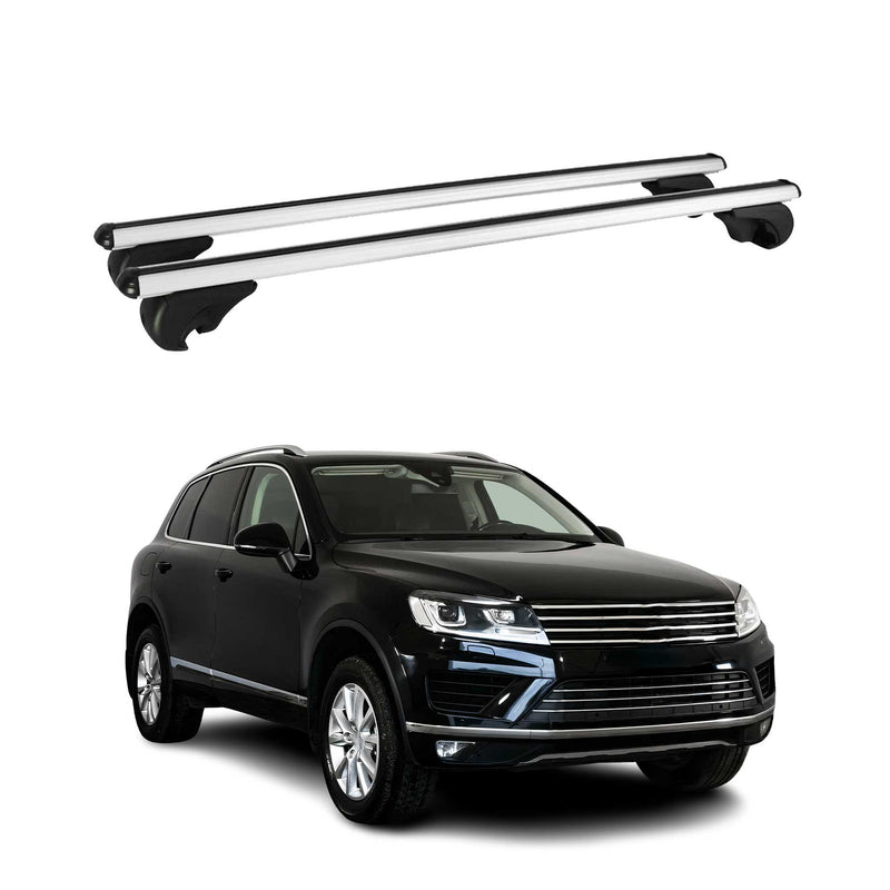 Barres de toit Transversales pour VW Touareg 2010-2018 Aluminium Argent
