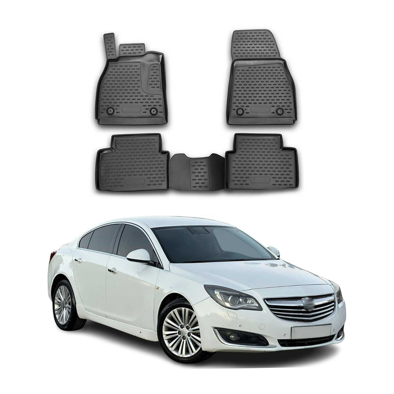 Tapis de sol pour Opel Insignia A 2008-2017 TPE en caoutchouc 3D Noir 4Pcs
