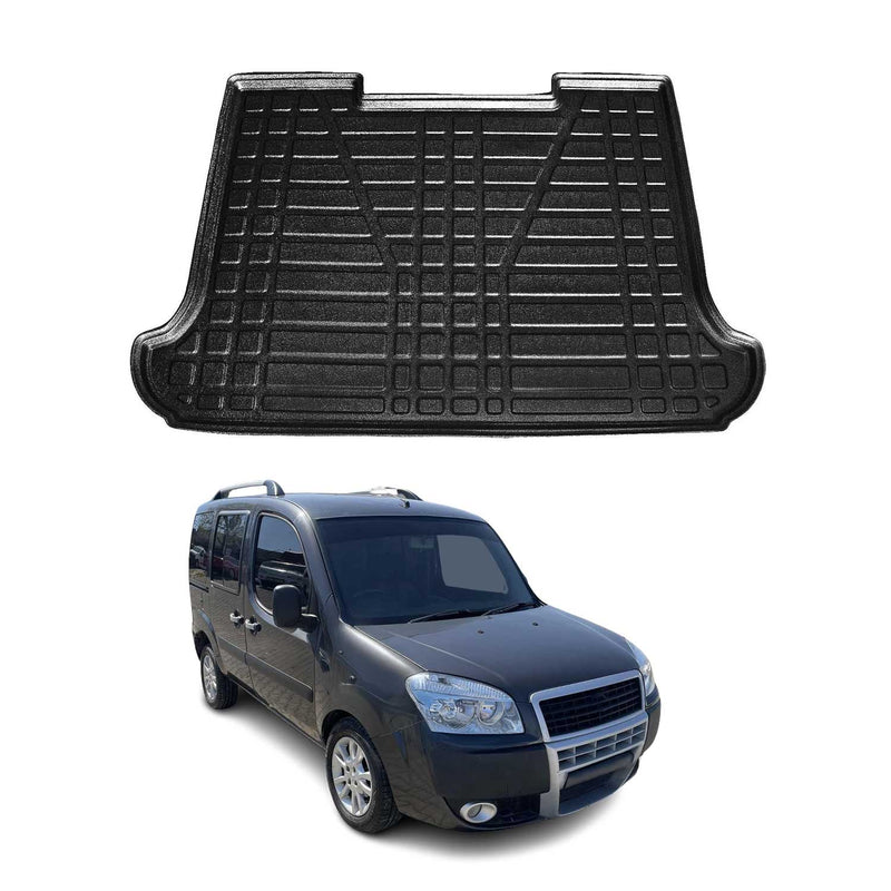Tapis de Coffre pour Fiat Doblo 2000-2010 en TPE Noir