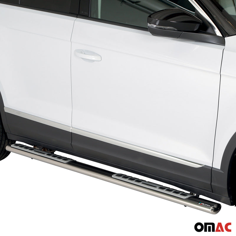 Marchepieds Latéraux pour VW T-Roc 2017-2025 Acier Inoxydable Argent