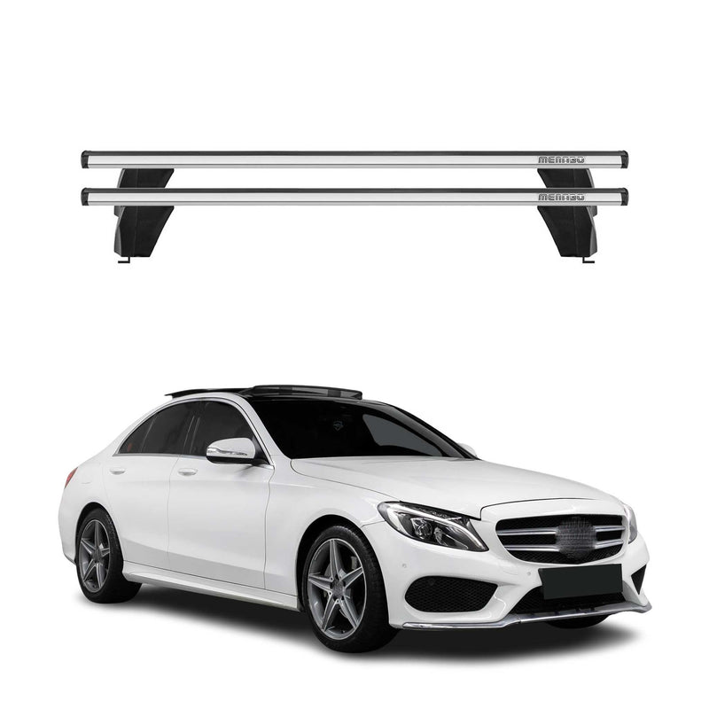 Menabo Barres de toit Transversales pour Mercedes Classe C W205 2014-2018 Gris