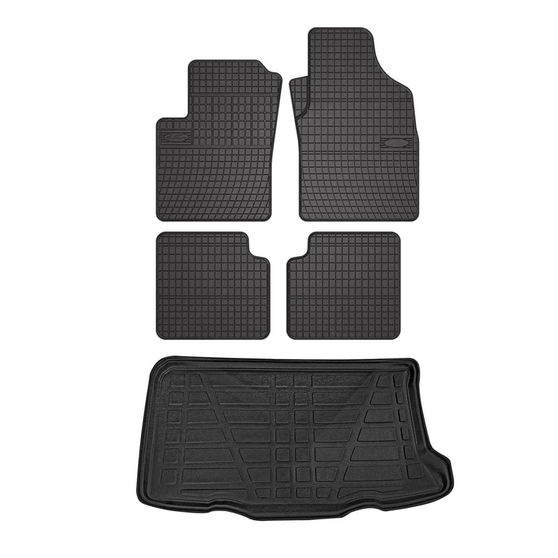 Kit Tapis de sol et coffre pour Fiat 500 2012-2024 TPE Noir