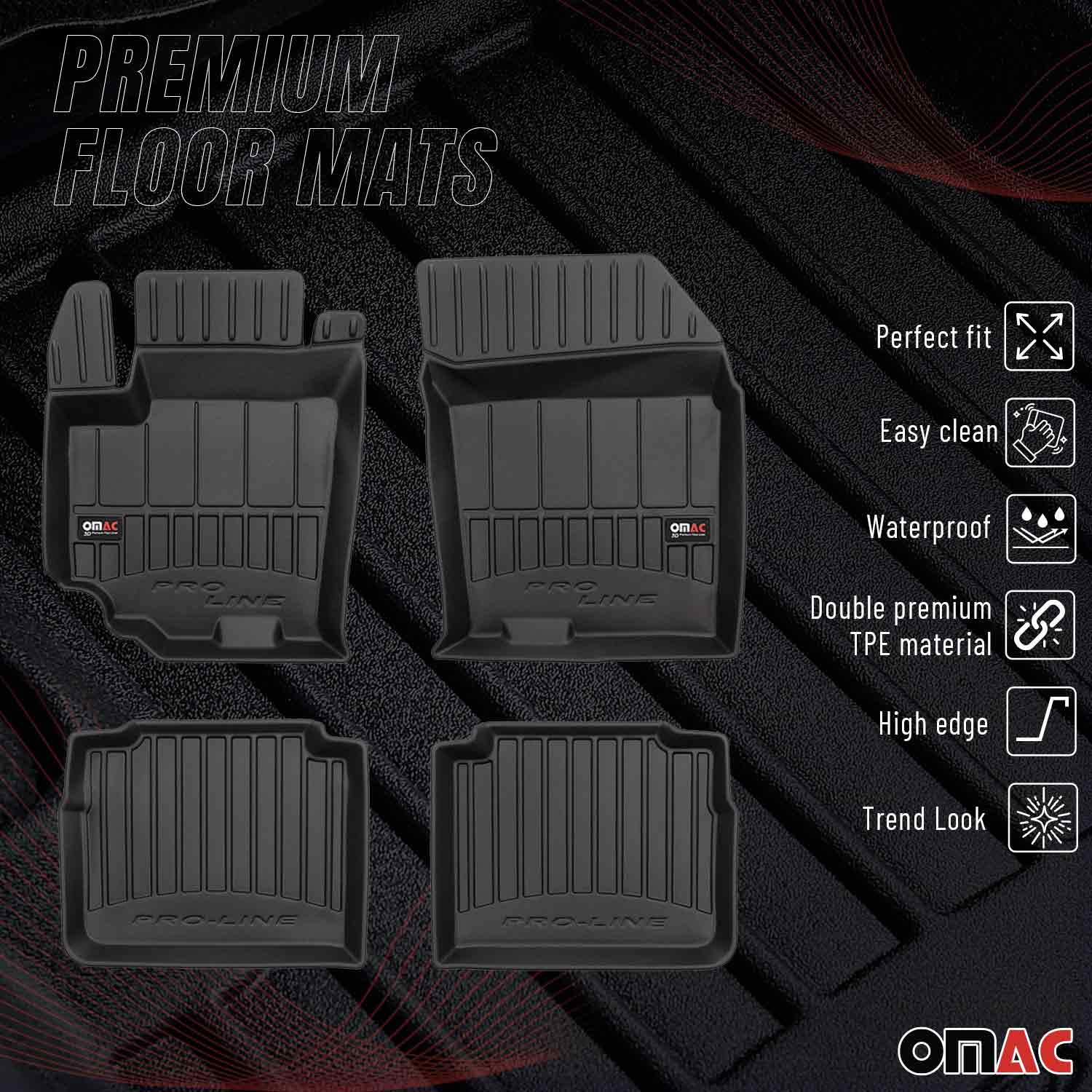 OMAC Tapis de sol en caoutchouc pour Suzuki SX4 S-Cross 2013-2023 Noir Premium