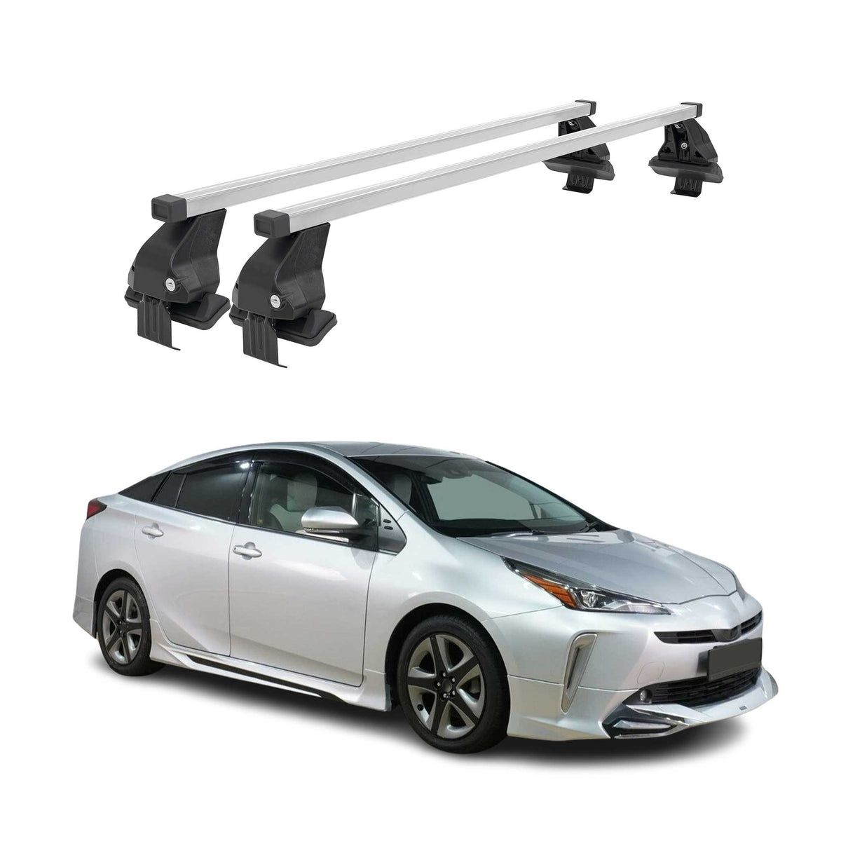 Barres de toit transversales pour Toyota Prius IV 2015-2018 Acier Gris