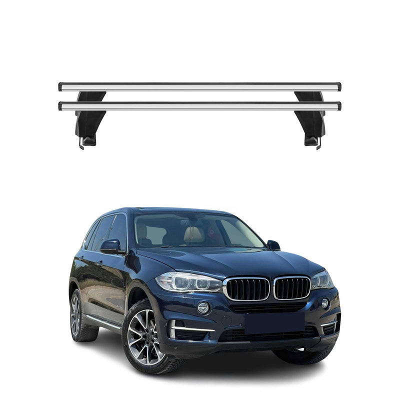 Menabo Barres de toit transversales pour BMW X5 F15 F85 2013-2018 Alu Gris