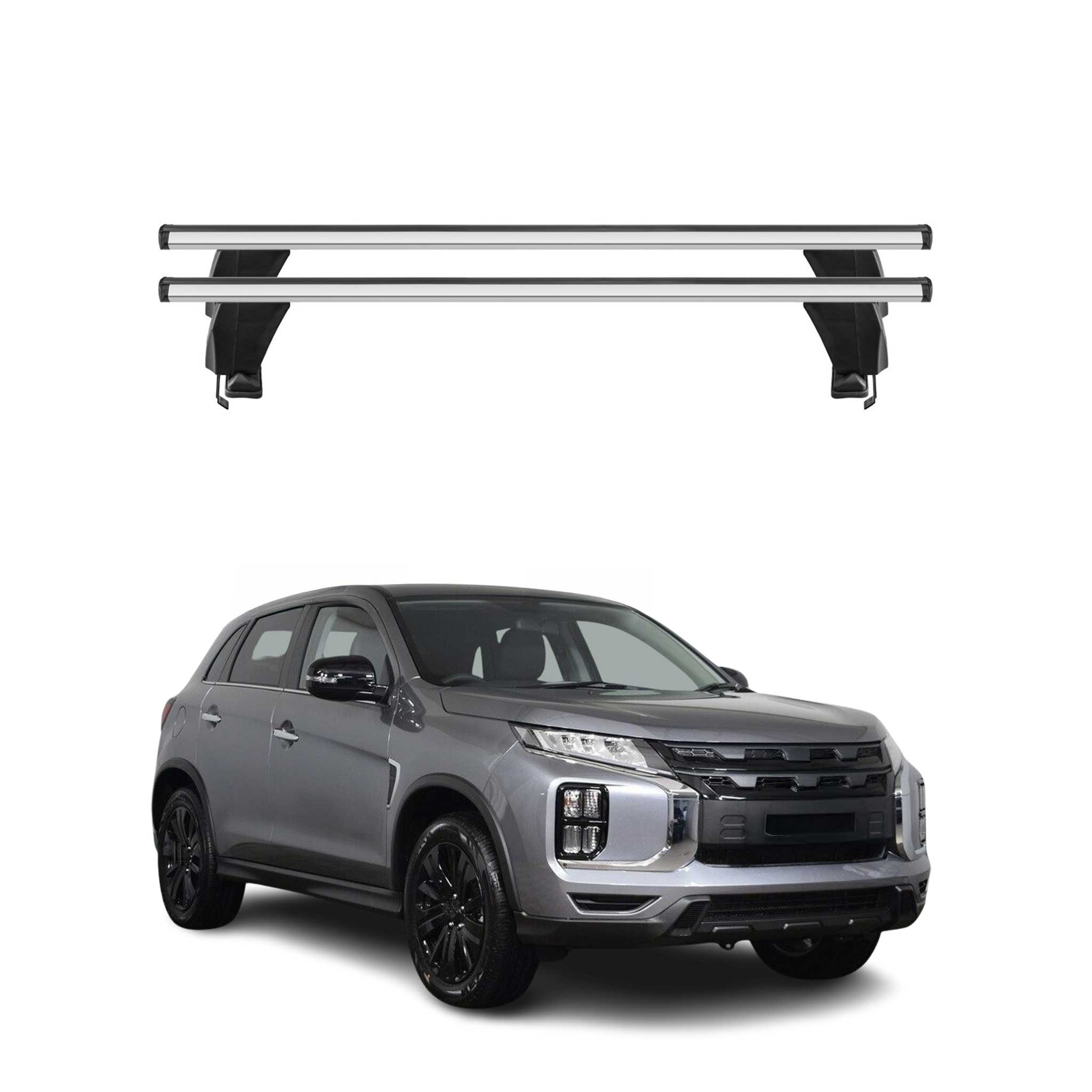 Menabo Barres de toit transversales pour Mitsubishi ASX II 2023-2026 Alu Gris 2x