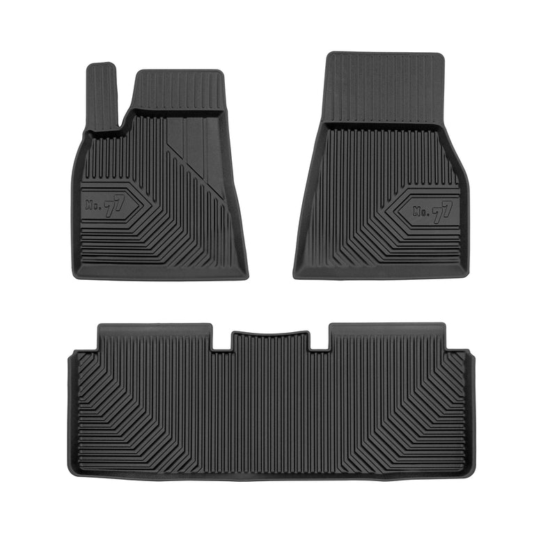 Tapis de Sol de Voiture No.77 pour Tesla Model S 2012-2021 Pre-FL TPE Noir 3Pcs