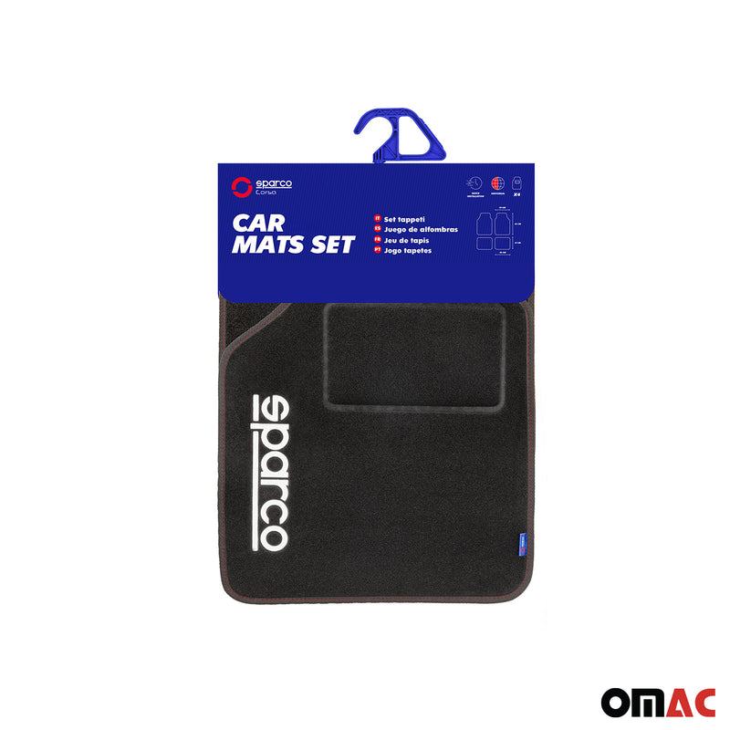 SPARCO tapis de sol tapis de voiture toutes saisons 4 pièces avec ligne rouge