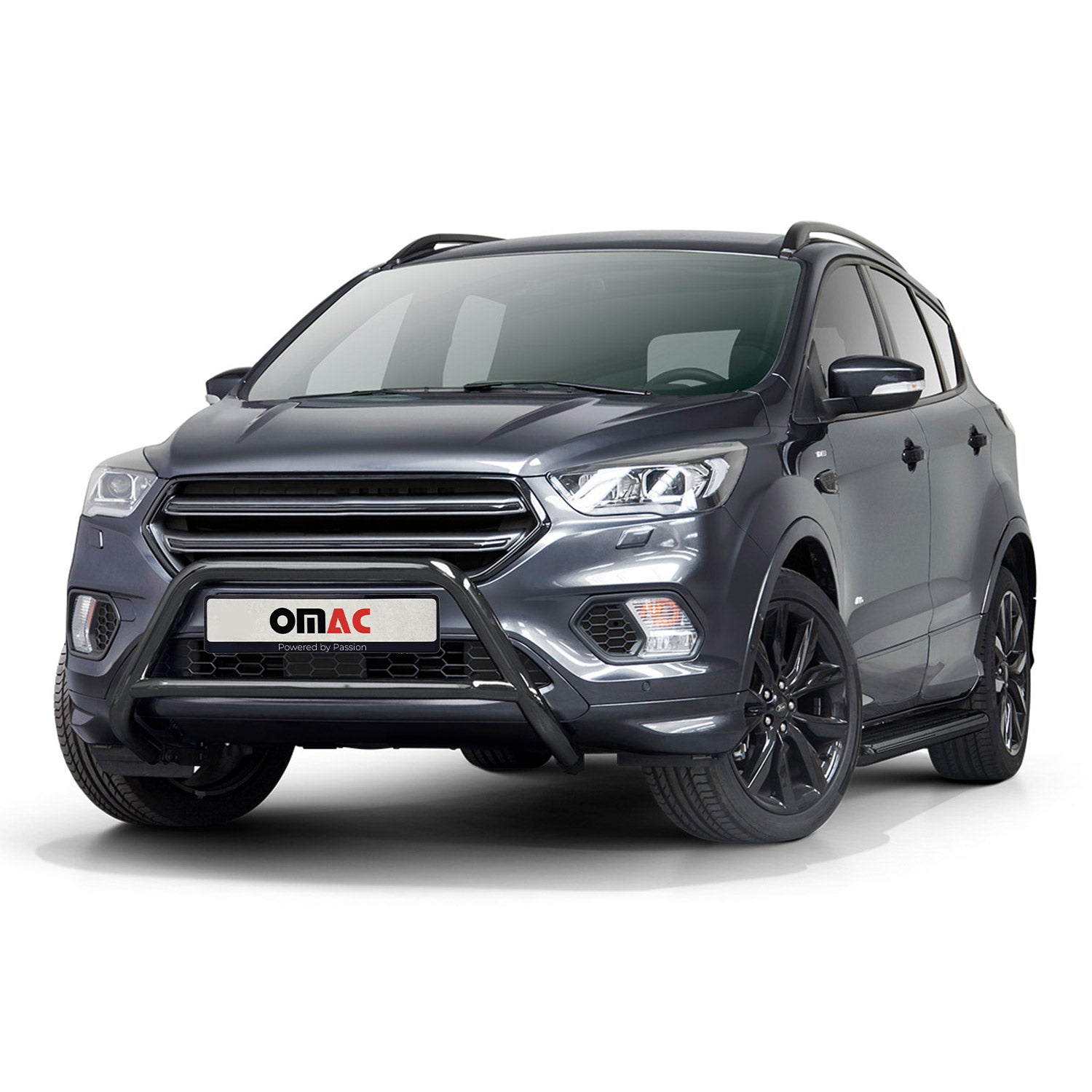 Pare-Buffle Avant Pour Ford Kuga II 2017-2019 Facelift en Acier Inox Noir ABE