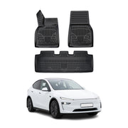Tapis de sol pour Tesla Model Y 2025-2027 Juniper Noir 3D en Caoutchouc TPE 4Pcs
