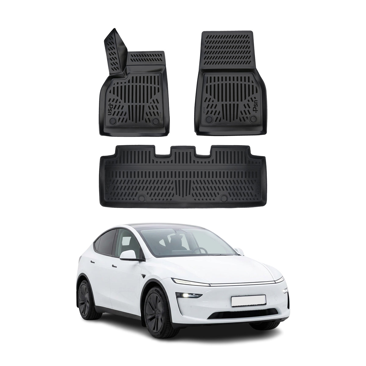 Tapis de sol pour Tesla Model Y 2025-2027 Juniper Noir 3D en Caoutchouc TPE 4Pcs