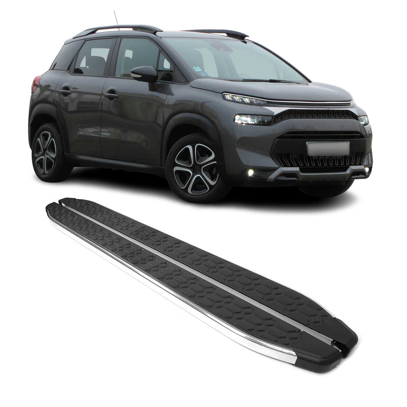 Marchepieds Latéraux pour Citroen C3 Aircross C4 Cactus Noir Gris 2x