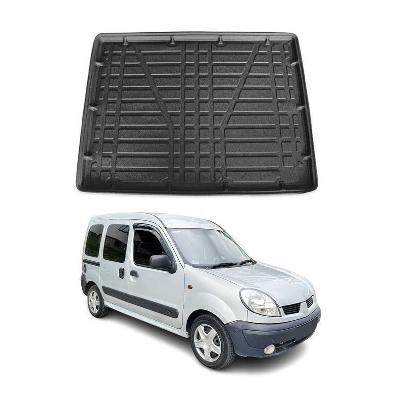 Tapis de Coffre pour Renault Kangoo I FL 1999-2008 en TPE Noir