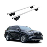 Barres de toit Transversales pour Toyota Highlander 2020-2023 Fer Argent ABE