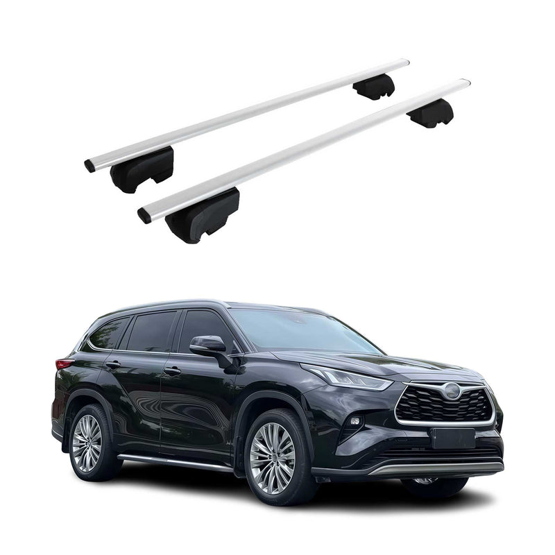 Barres de toit Transversales pour Toyota Highlander 2020-2023 Fer Argent ABE