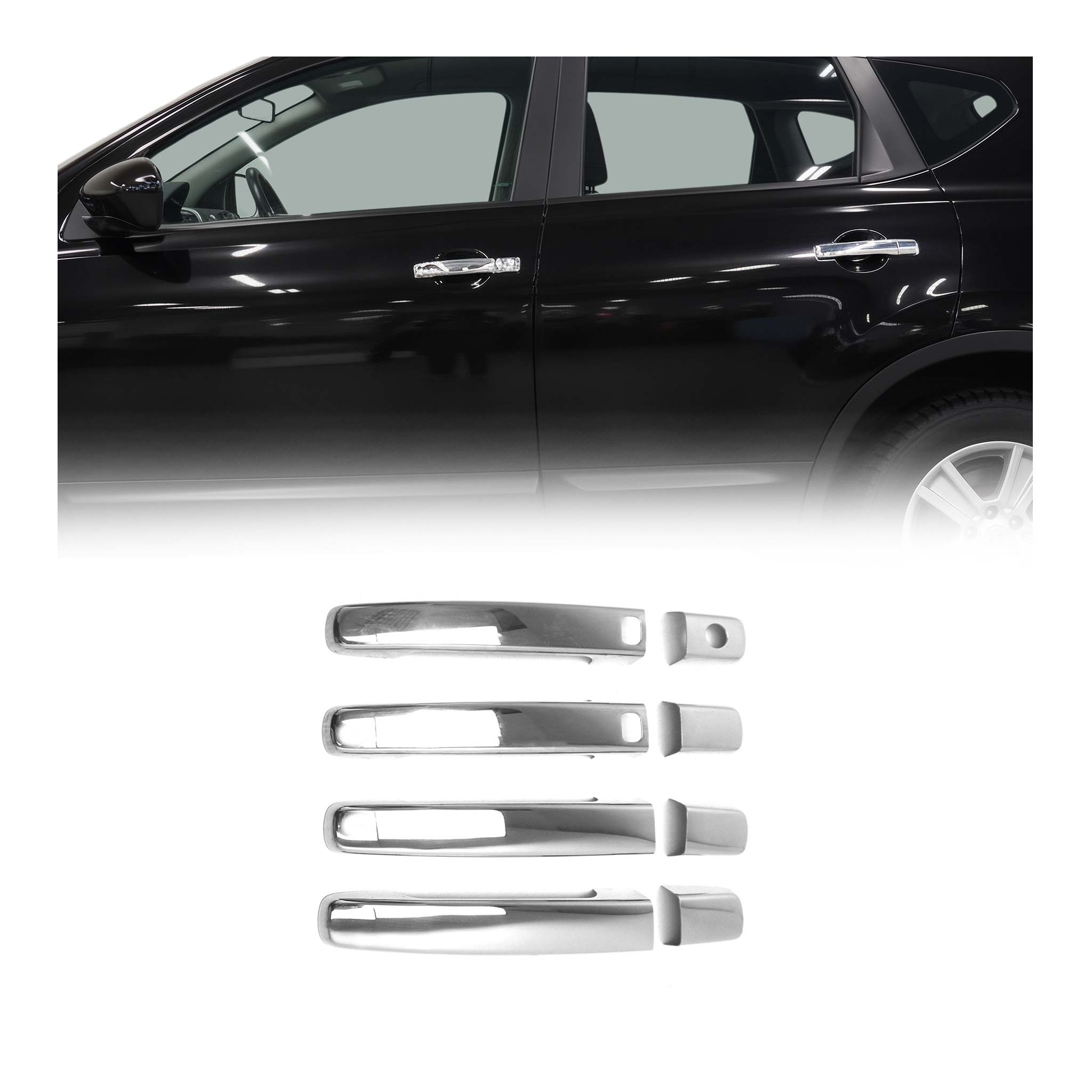 Couverture de poignée de porte pour Nissan Qashqai 2007-2014 en Acier Inoxydable