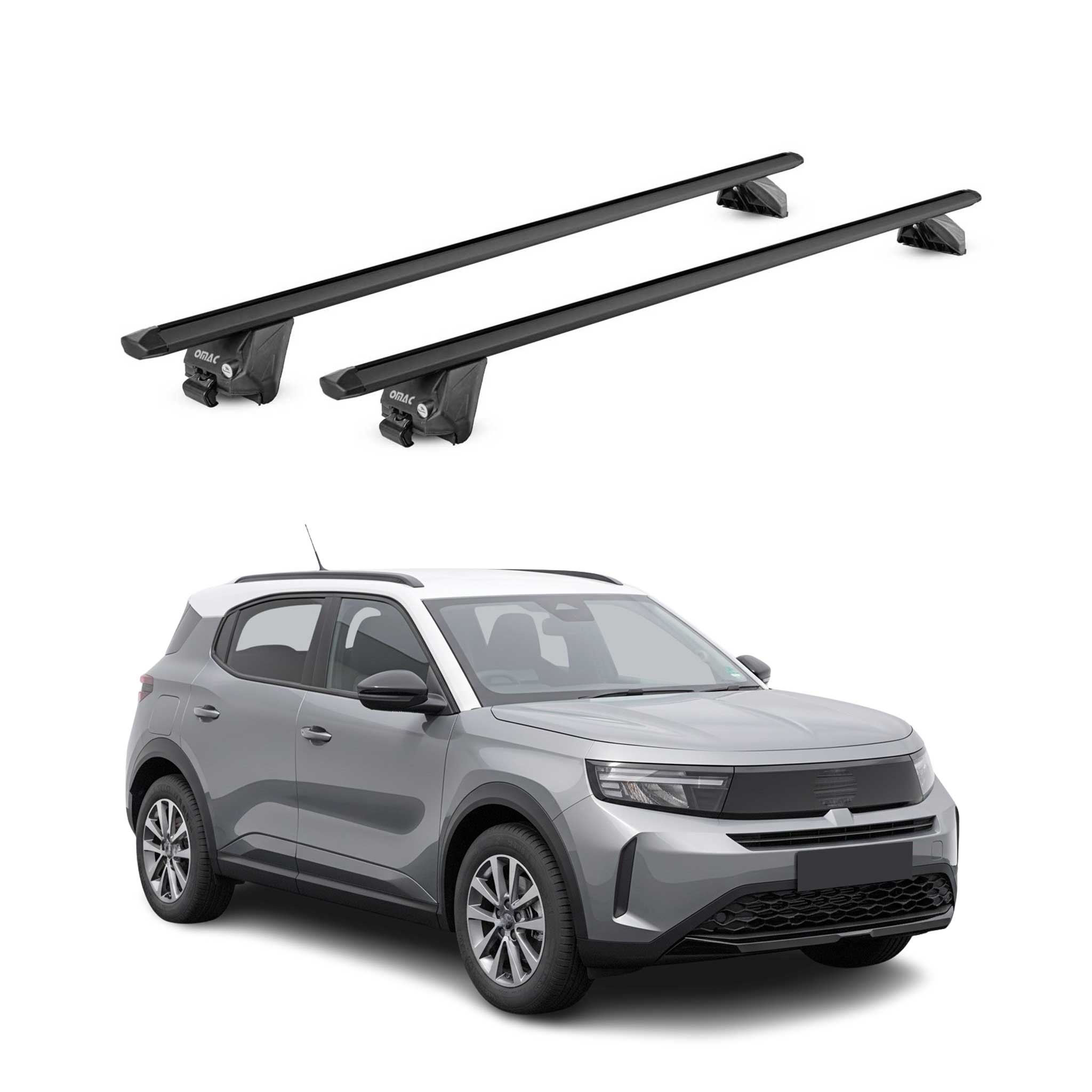 Barres de toit transversales pour Opel Frontera 2024-2026 Alu Noir 2 pièces ABE